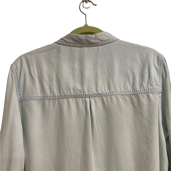 Zara Light Blue Chambray Button Down Shirt Sz M - Picture 9 of 12